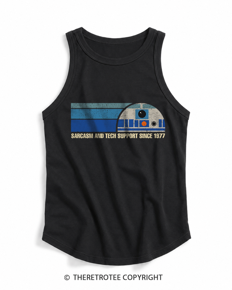 TheRetroTee Sarcasm And Tech Support 1970s Tank Top