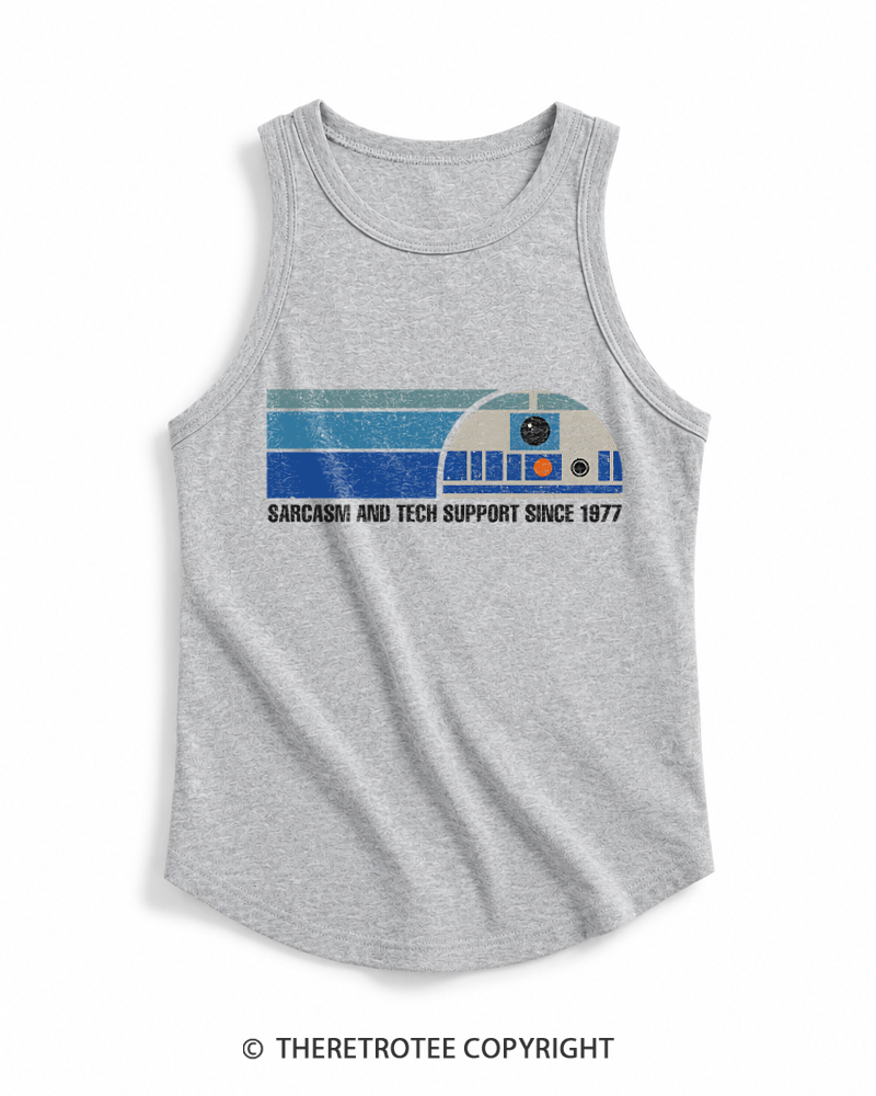 TheRetroTee Sarcasm And Tech Support 1970s Tank Top