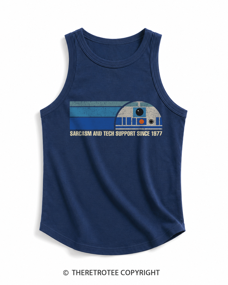 TheRetroTee Sarcasm And Tech Support 1970s Tank Top