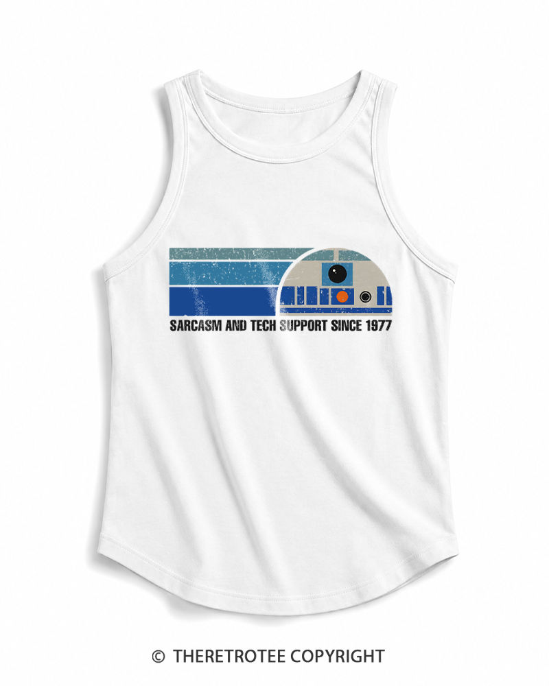 TheRetroTee Sarcasm And Tech Support 1970s Tank Top
