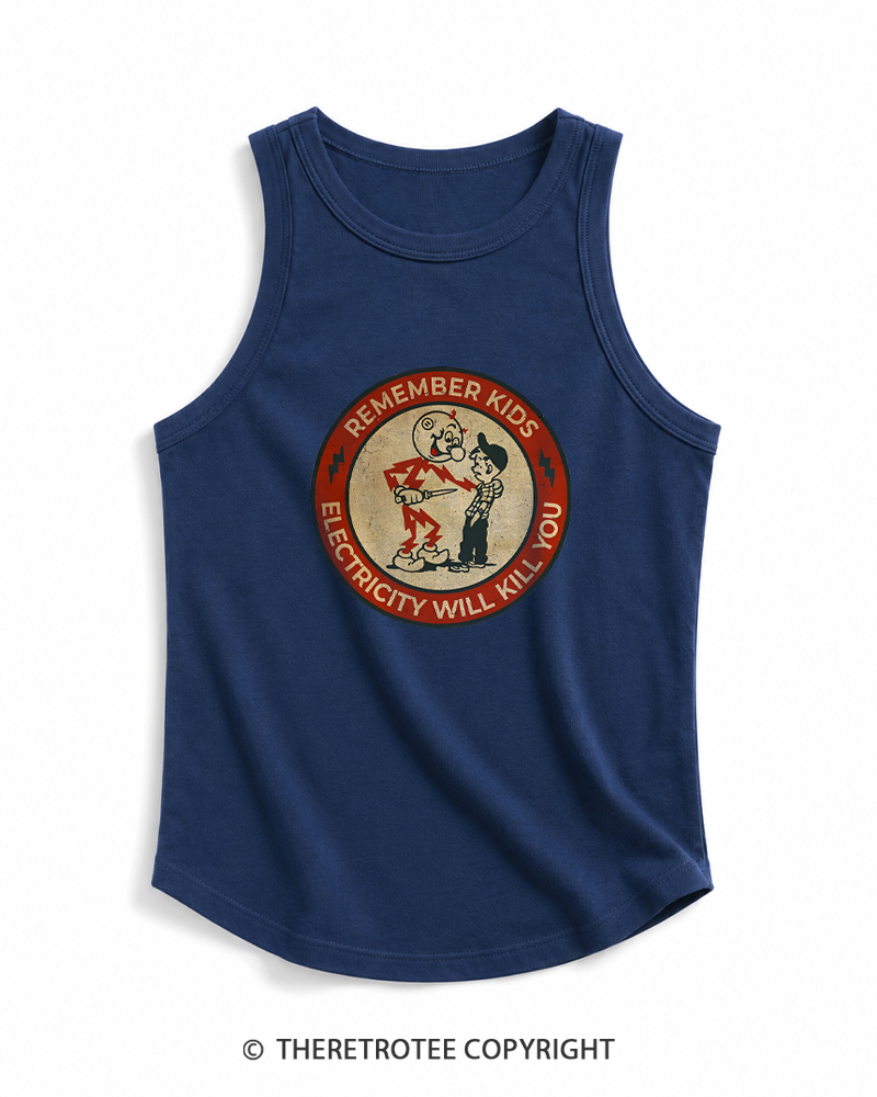 TheRetroTee Electricity Will Kill You Kids 1950s Tank Top