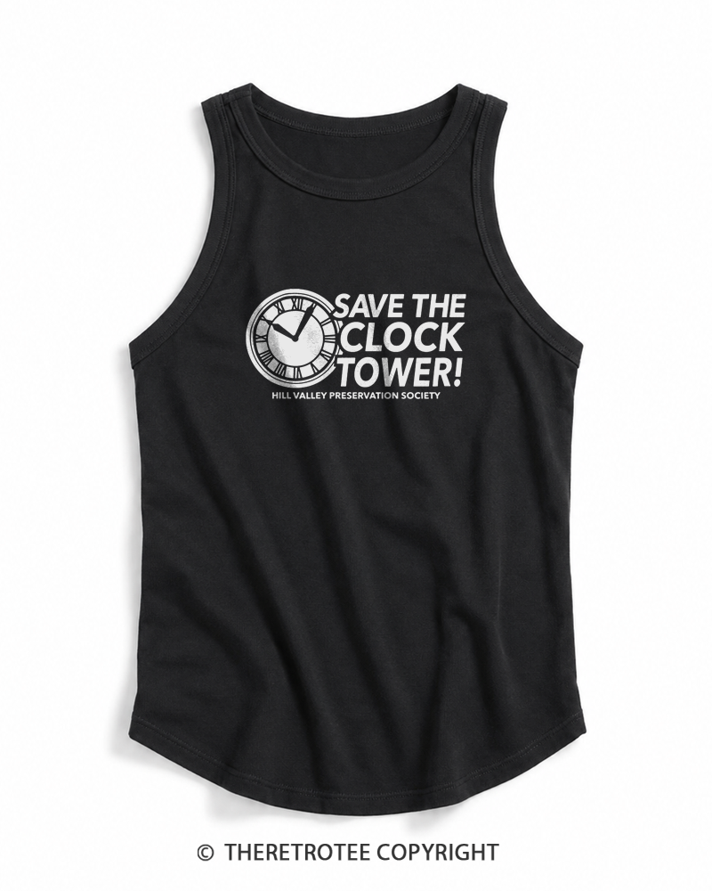 TheRetroTee Save The Clock Tower 1980s Tank Top