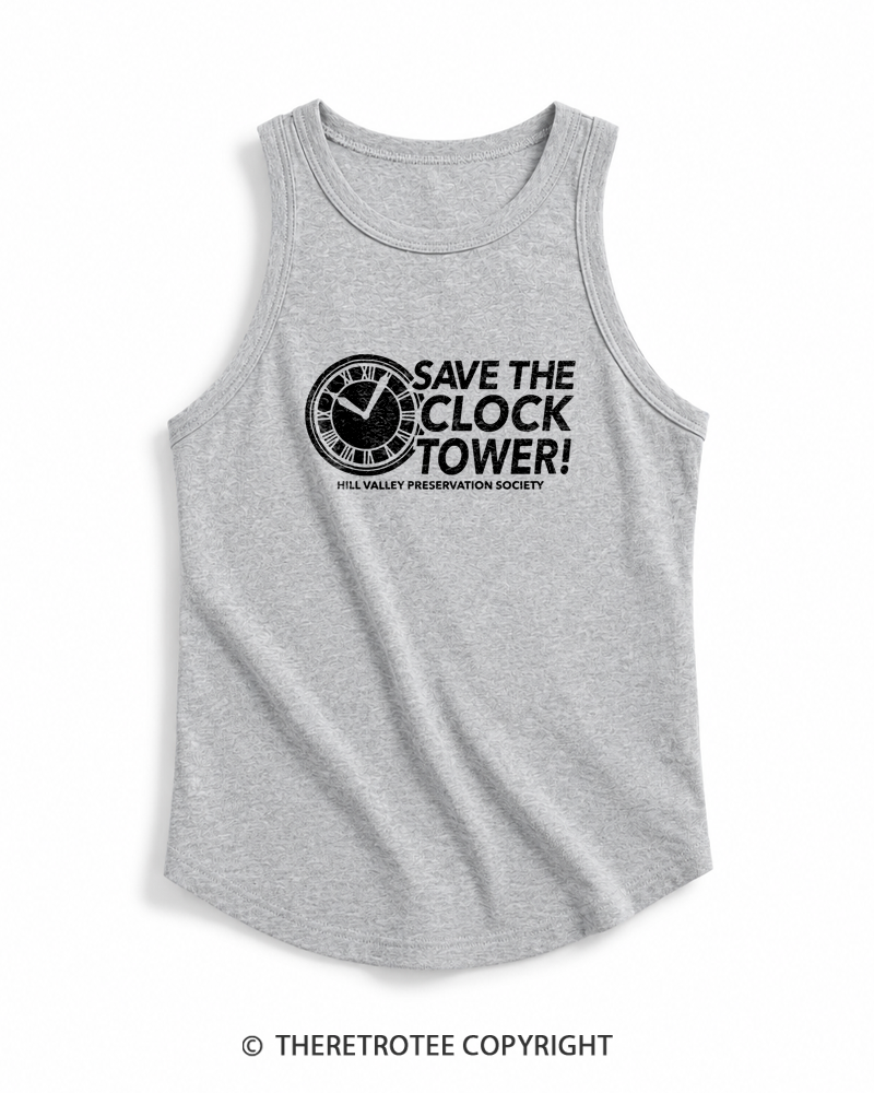 TheRetroTee Save The Clock Tower 1980s Tank Top