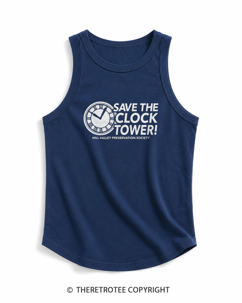 TheRetroTee Save The Clock Tower 1980s Tank Top