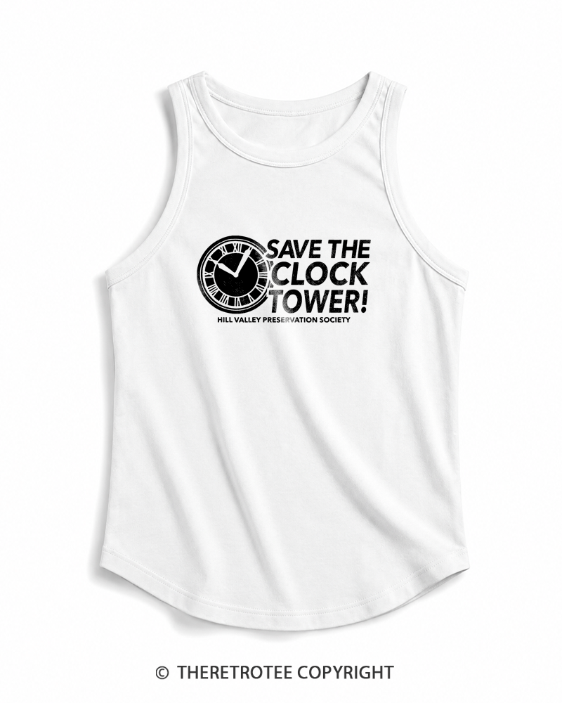 TheRetroTee Save The Clock Tower 1980s Tank Top