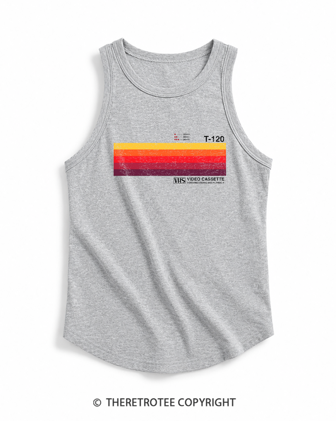 TheRetroTee Sunset Video Cassette VHS 1980s Tank Top