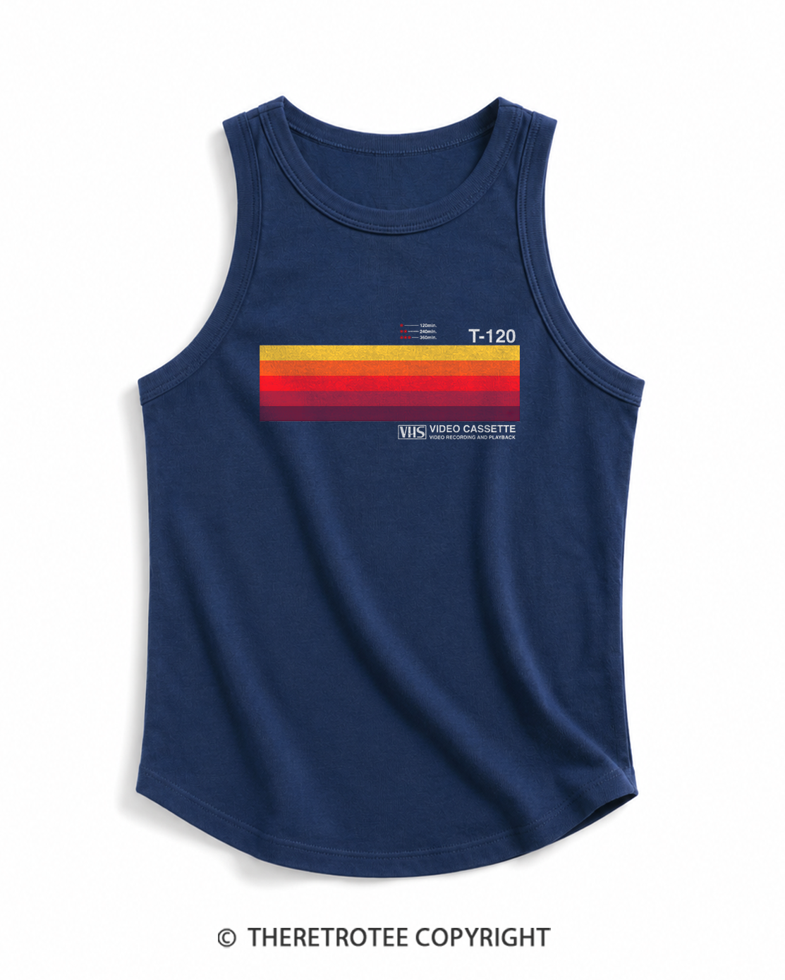 TheRetroTee Sunset Video Cassette VHS 1980s Tank Top