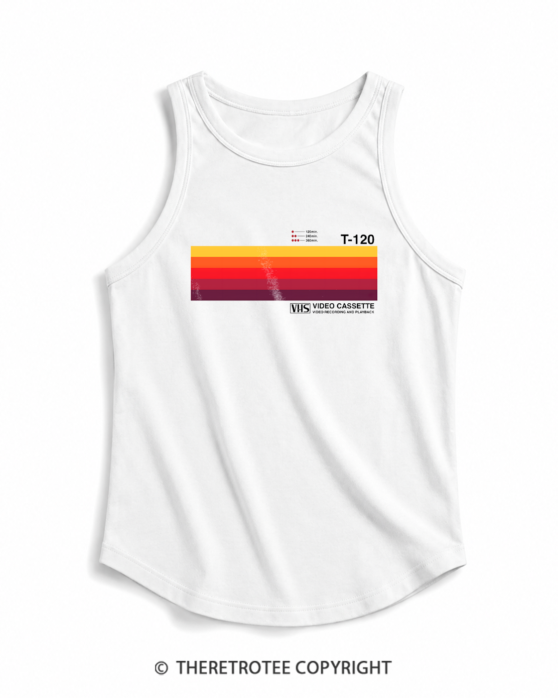 TheRetroTee Sunset Video Cassette VHS 1980s Tank Top