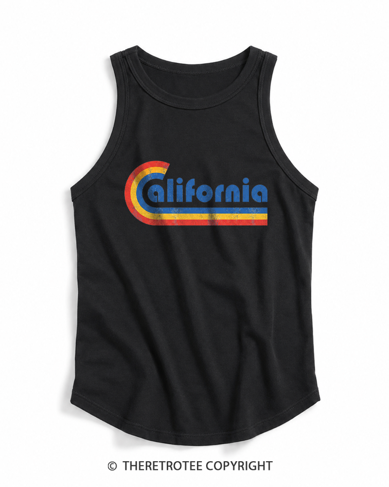 TheRetroTee Happy California Holiday Vintage Graphic Tank Top
