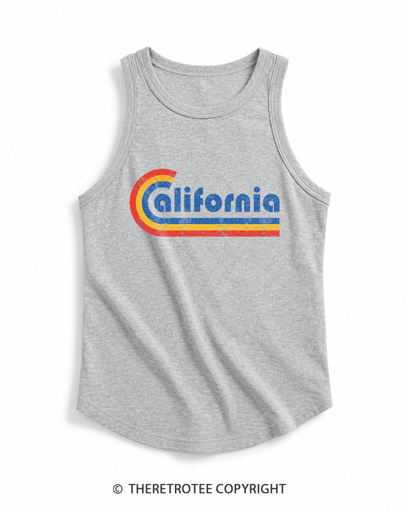 TheRetroTee Happy California Holiday Vintage Graphic Tank Top