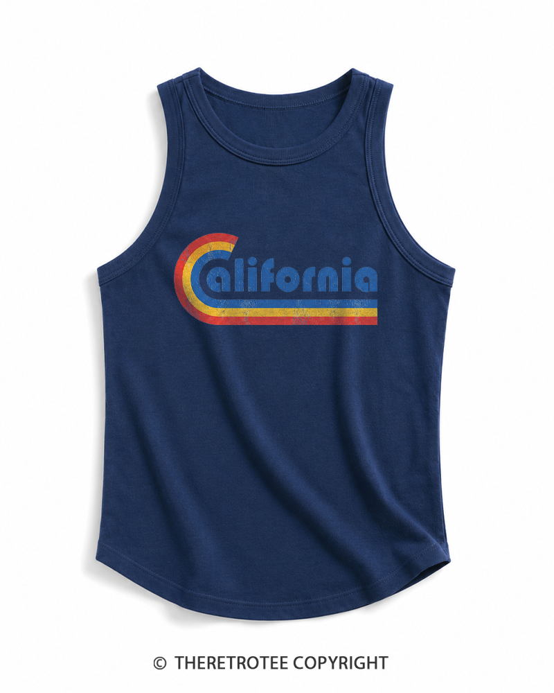 TheRetroTee Happy California Holiday Vintage Graphic Tank Top