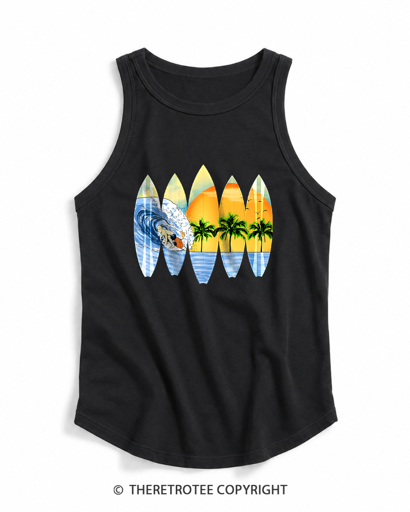 TheRetroTee Surfer And Surfboards 1960s Tank Top