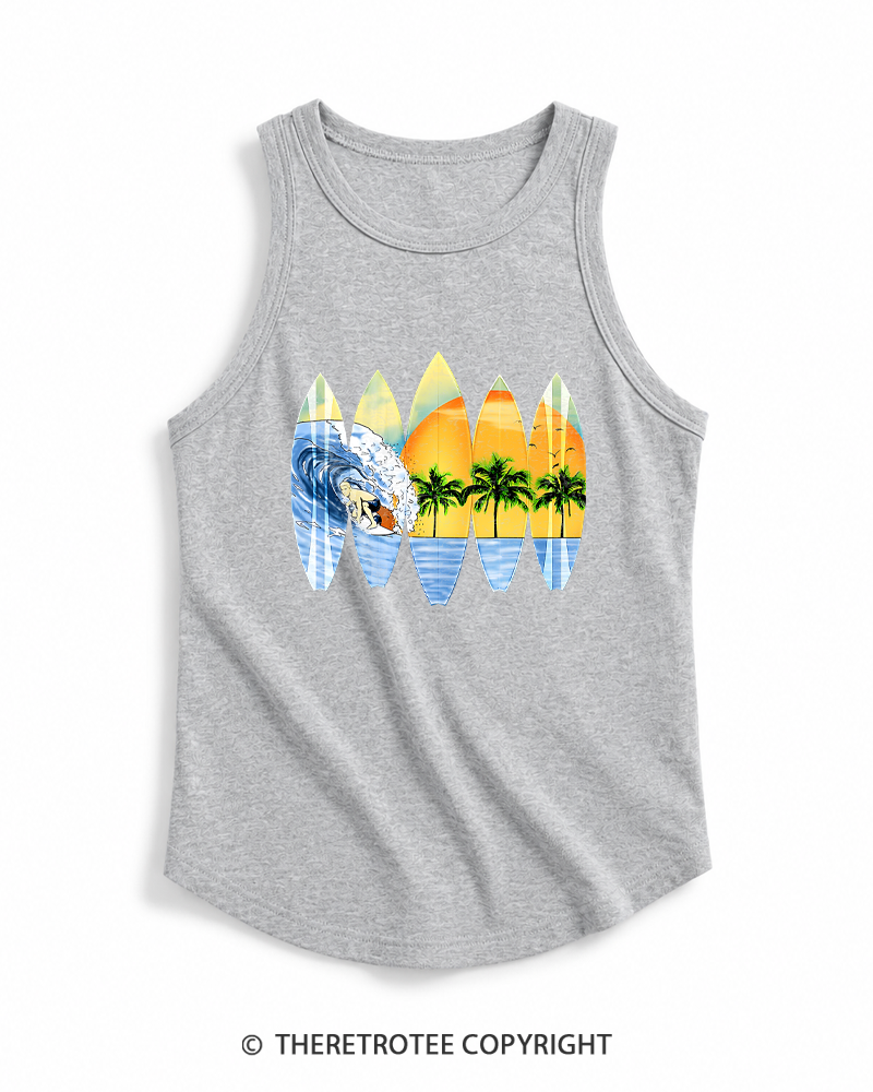TheRetroTee Surfer And Surfboards 1960s Tank Top