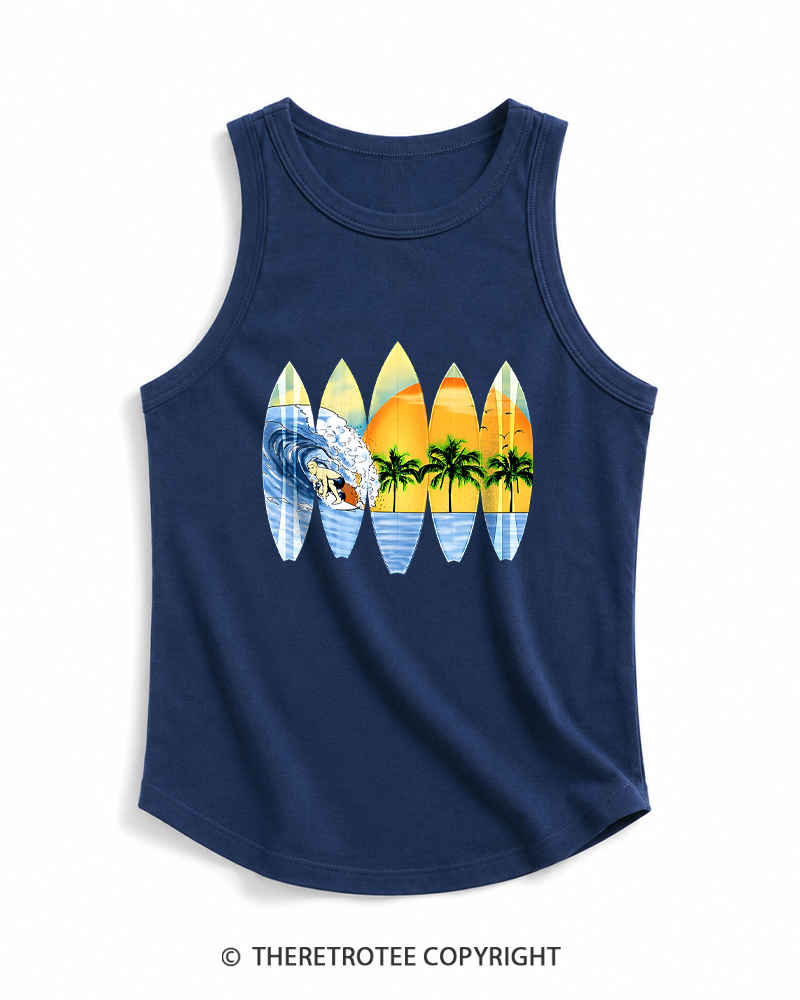 TheRetroTee Surfer And Surfboards 1960s Tank Top