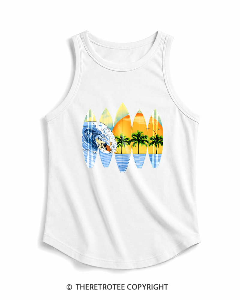 TheRetroTee Surfer And Surfboards 1960s Tank Top