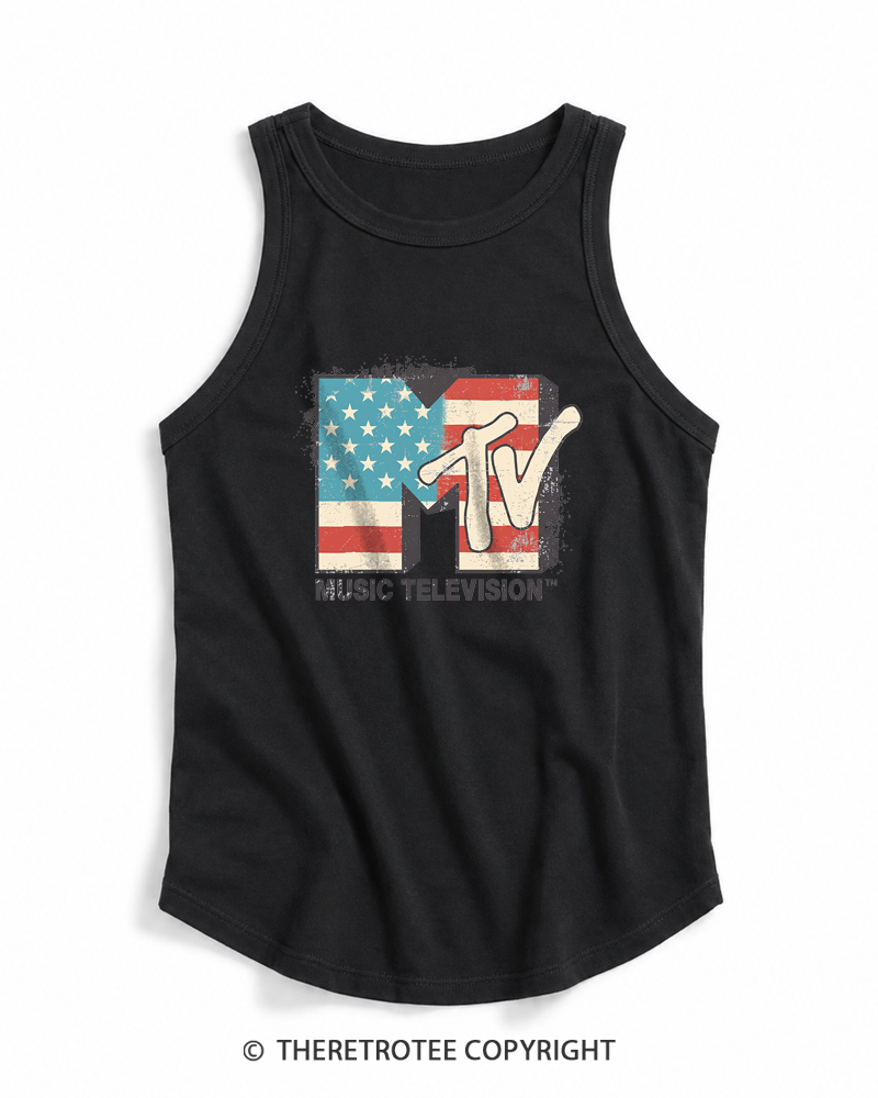 TheRetroTee American Flag Logo 1980s Tank Top