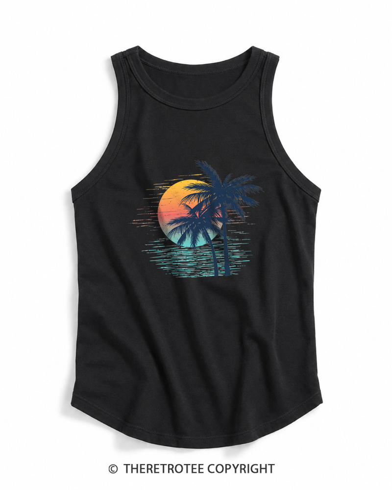 TheRetroTee Tropical Sunset 1970s Tank Top
