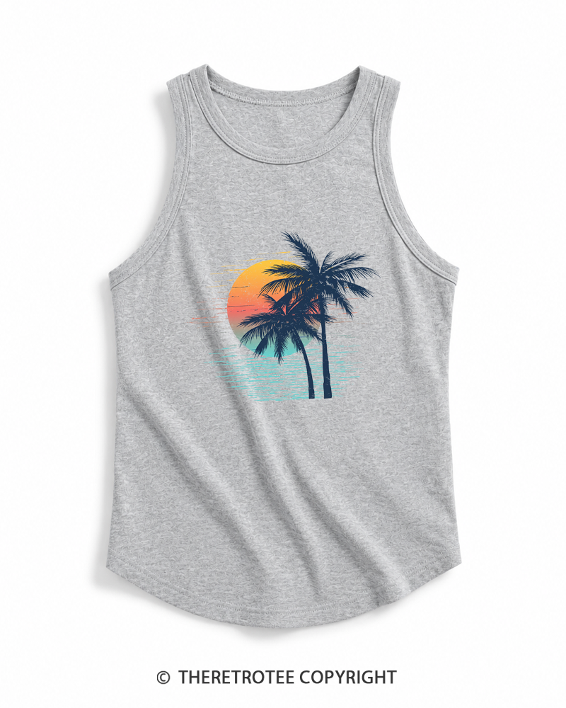 TheRetroTee Tropical Sunset 1970s Tank Top