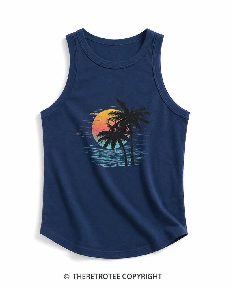 TheRetroTee Tropical Sunset 1970s Tank Top