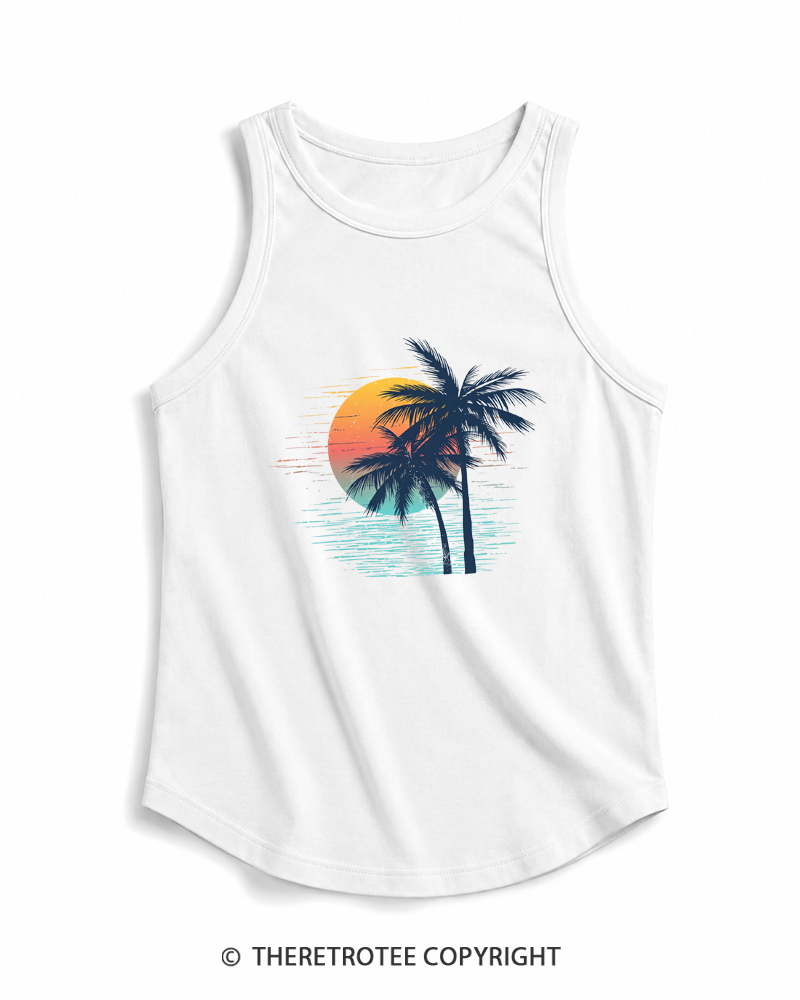 TheRetroTee Tropical Sunset 1970s Tank Top