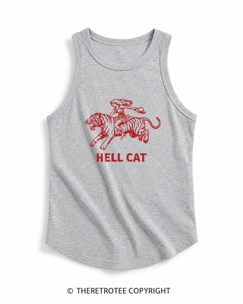 TheRetroTee Cowgirl Hell Cat Tank Top