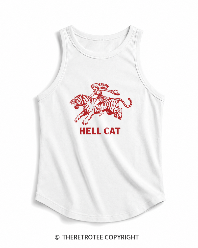 TheRetroTee Cowgirl Hell Cat Tank Top