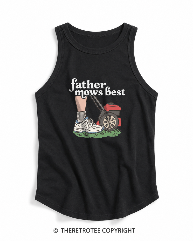 TheRetroTee Father Mows Best 1950s Tank Top
