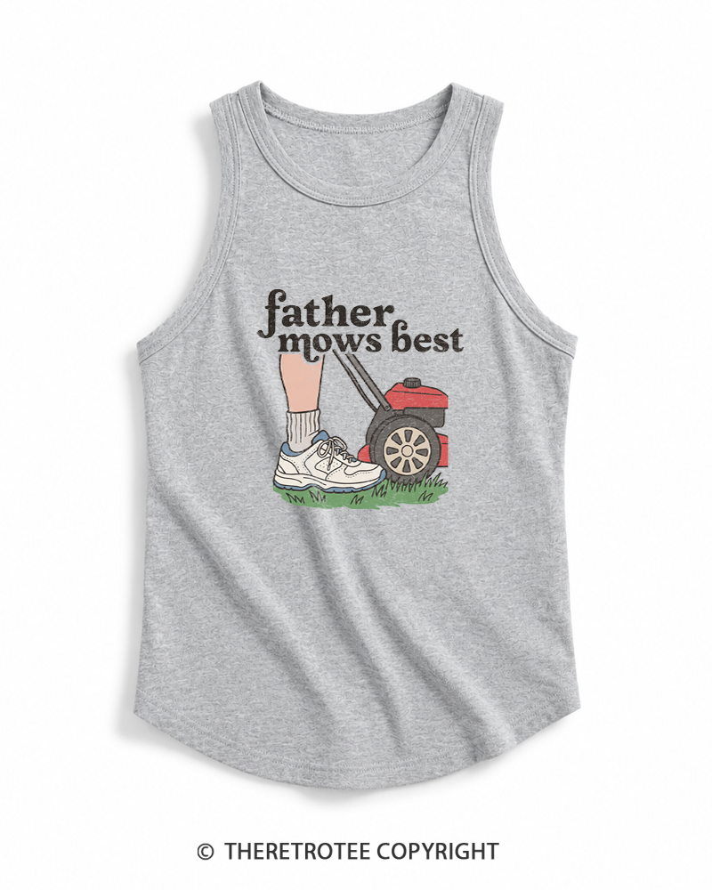 TheRetroTee Father Mows Best 1950s Tank Top