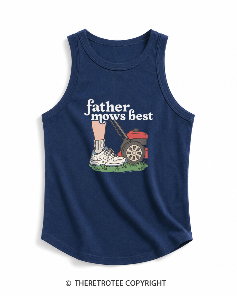 TheRetroTee Father Mows Best 1950s Tank Top