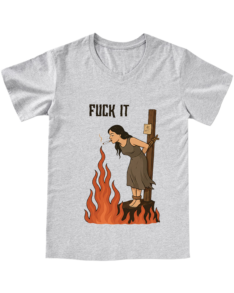 TheRetroTee Fuck It 1970s V-neck T-Shirt