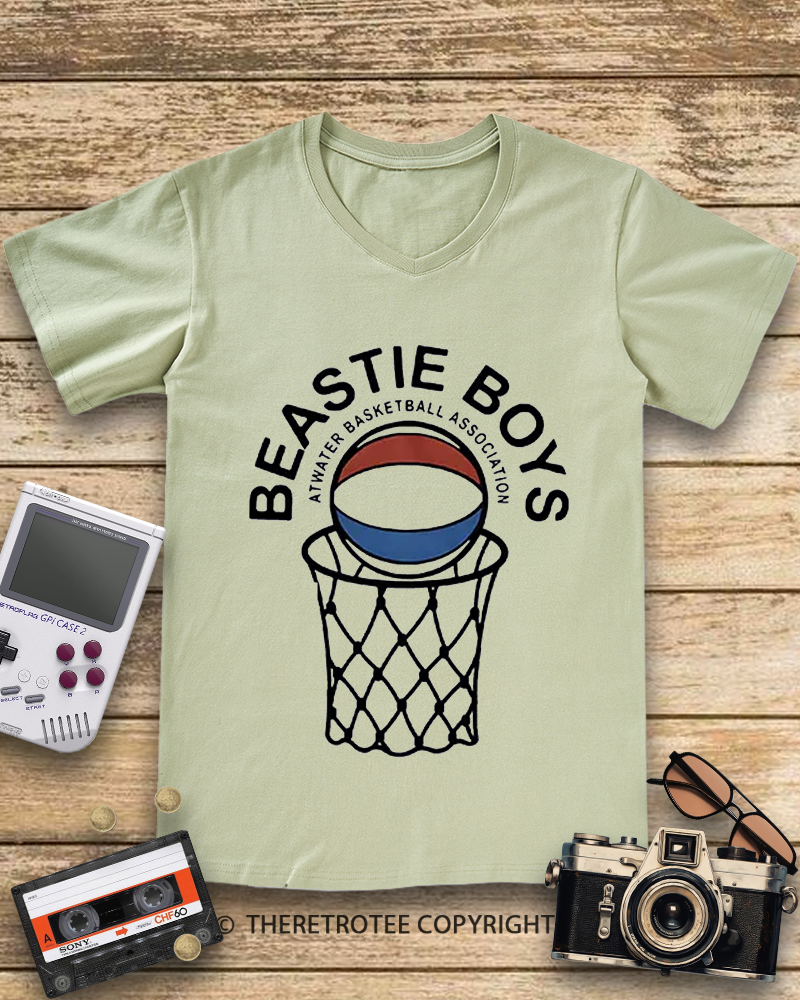 TheRetroTee Atwater Basketball Association Beastie Boys 1980s V-neck T-shirt