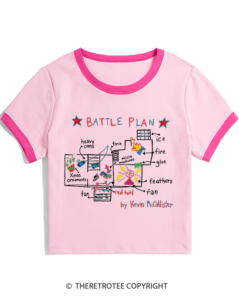 TheRetroTee Battle Plan 1990s Christmas Women Ringer T-shirt
