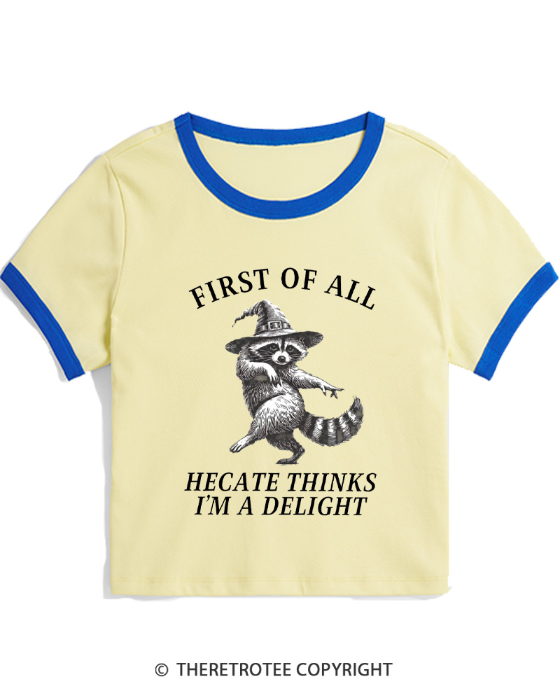 TheRetroTee Feral Halloween Raccoon 1970s Women Ringer T-shirt