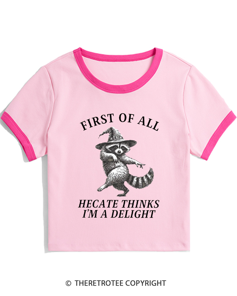 TheRetroTee Feral Halloween Raccoon 1970s Women Ringer T-shirt