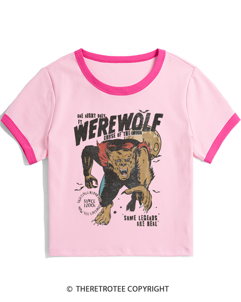 TheRetroTee Werewolf 1970s Women Ringer T-shirt