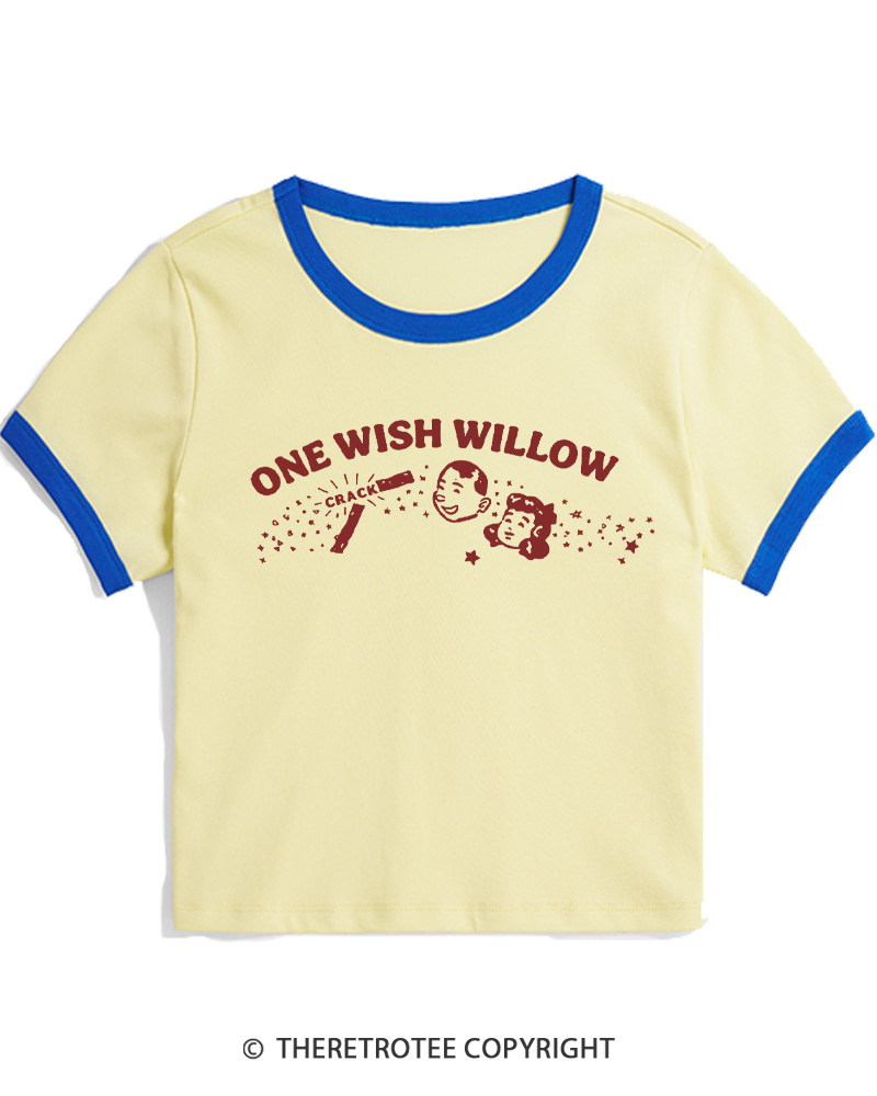 TheRetroTee One Wish Willow Vintage Women Ringer T-shirt