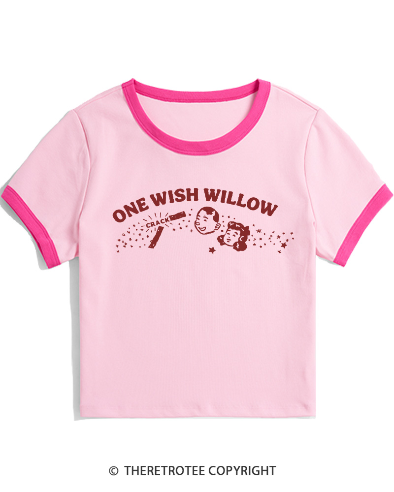 TheRetroTee One Wish Willow Vintage Women Ringer T-shirt
