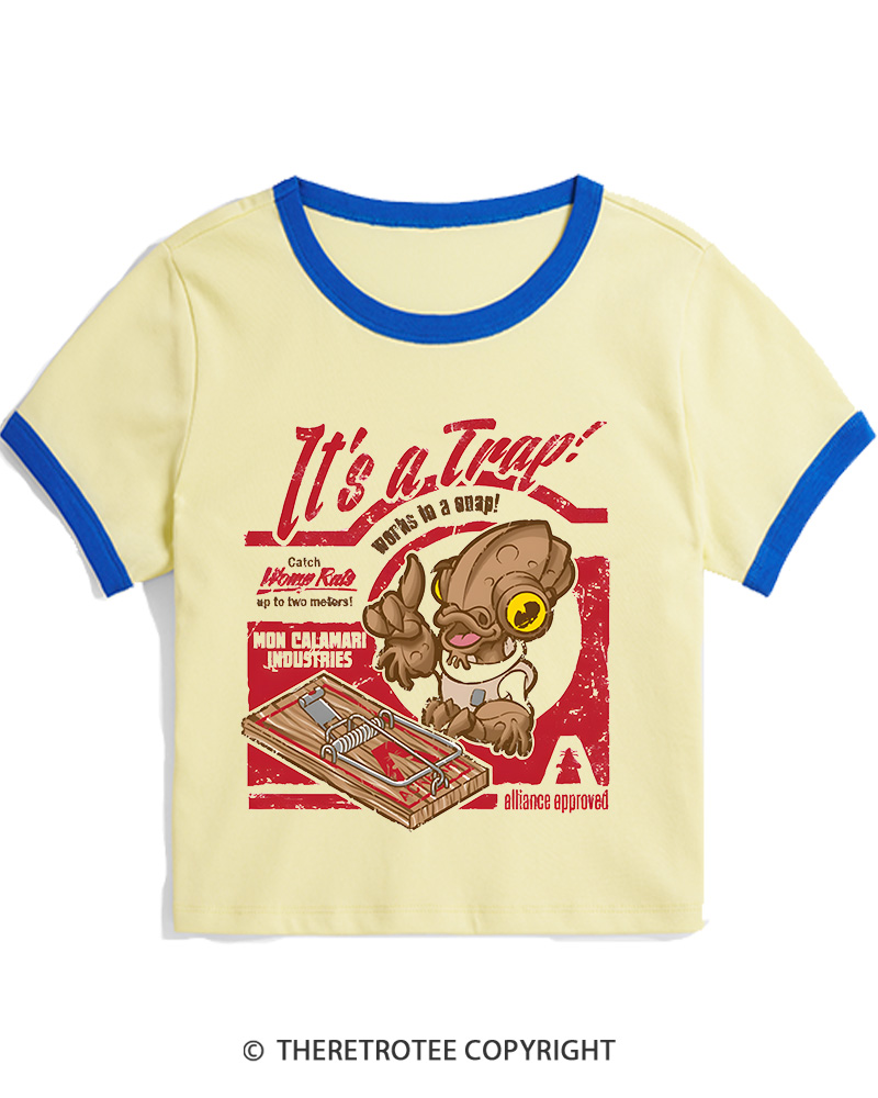 TheRetroTee It's a Trap 1980s Women's Ringer T-shirt