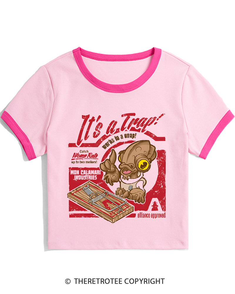 TheRetroTee It's a Trap 1980s Women's Ringer T-shirt