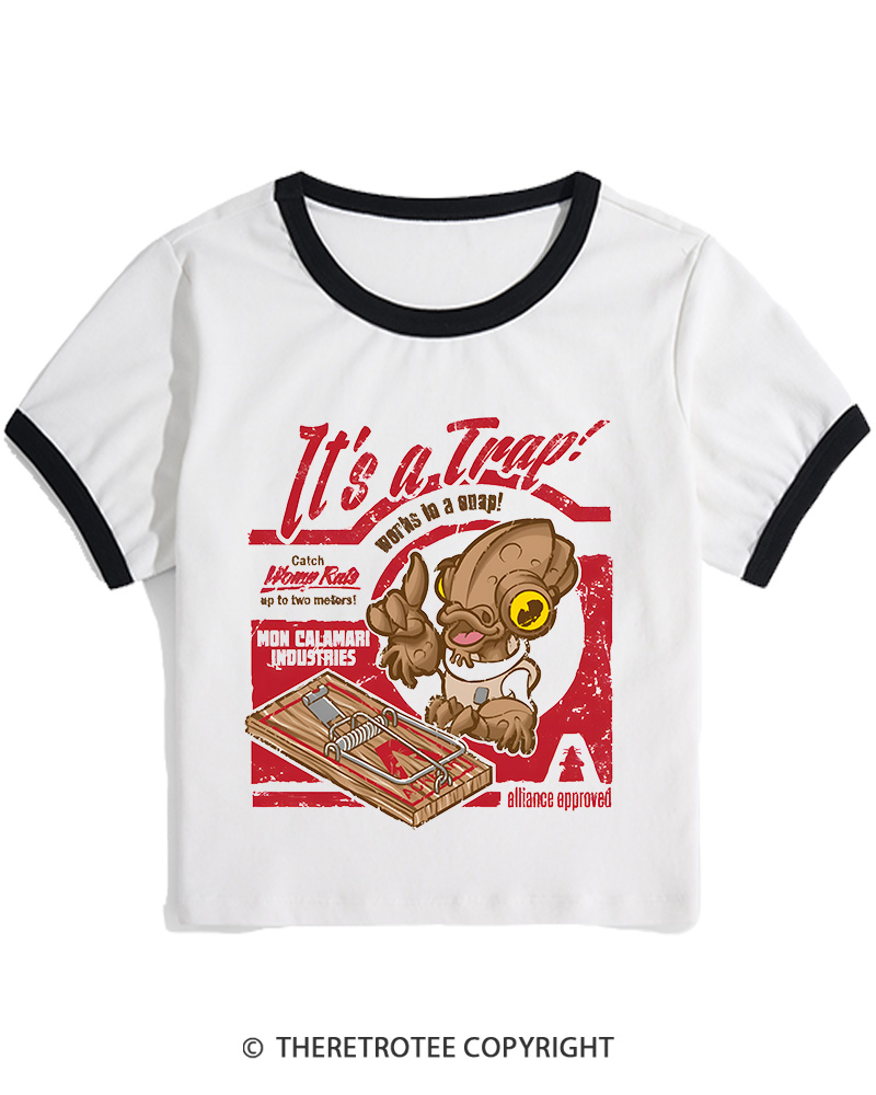 TheRetroTee It's a Trap 1980s Women's Ringer T-shirt