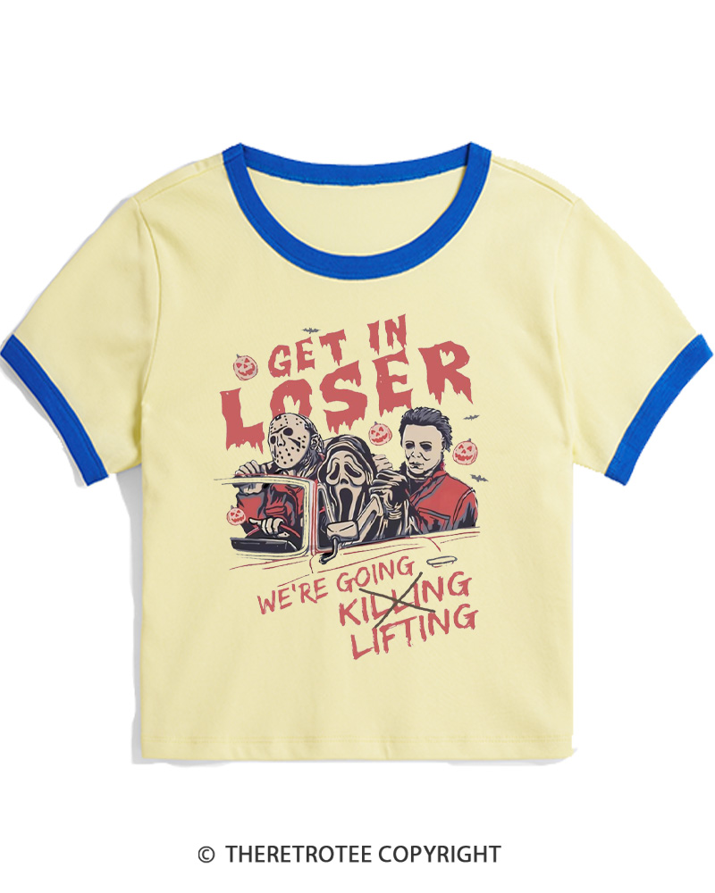 TheRetroTee Get In Loser Vintage Women Ringer T-shirt