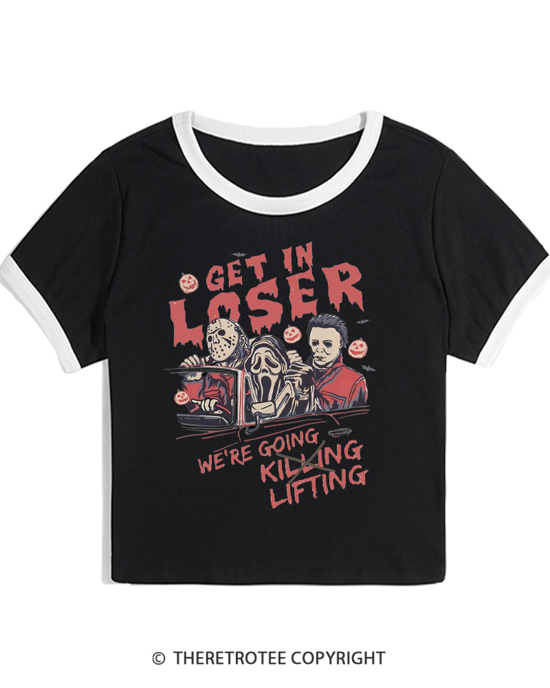 TheRetroTee Get In Loser Vintage Women Ringer T-shirt