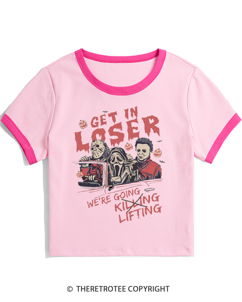 TheRetroTee Get In Loser Vintage Women Ringer T-shirt