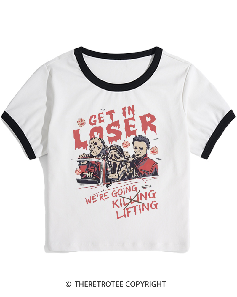 TheRetroTee Get In Loser Vintage Women Ringer T-shirt