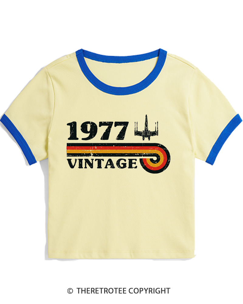 TheRetroTee 1977 Vintage Wing Women's Ringer T-shirt