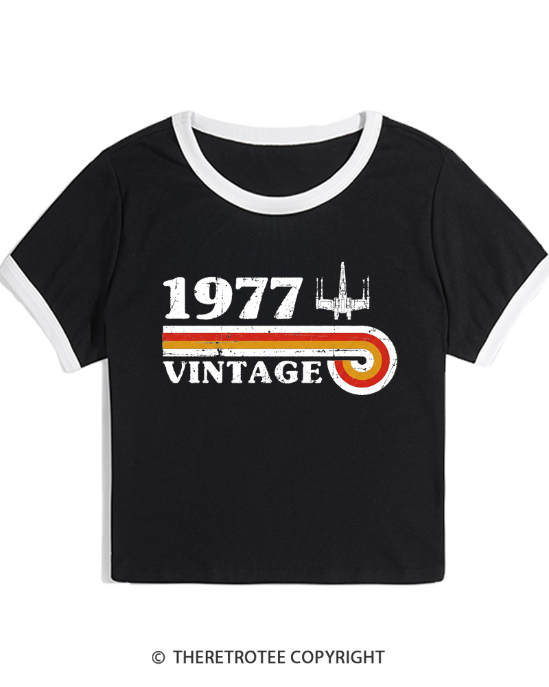 TheRetroTee 1977 Vintage Wing Women's Ringer T-shirt