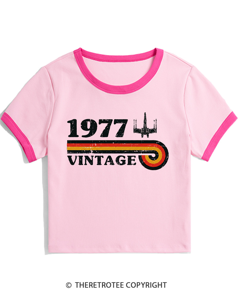 TheRetroTee 1977 Vintage Wing Women's Ringer T-shirt