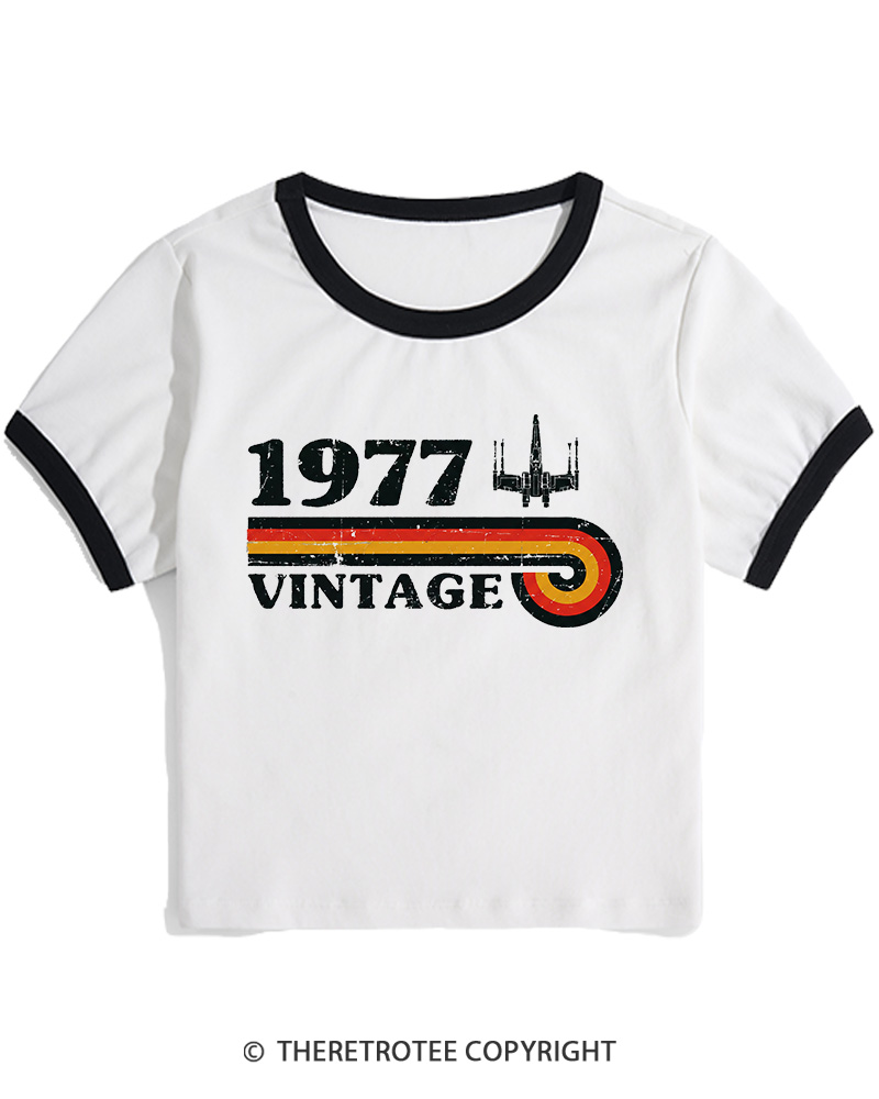 TheRetroTee 1977 Vintage Wing Women's Ringer T-shirt