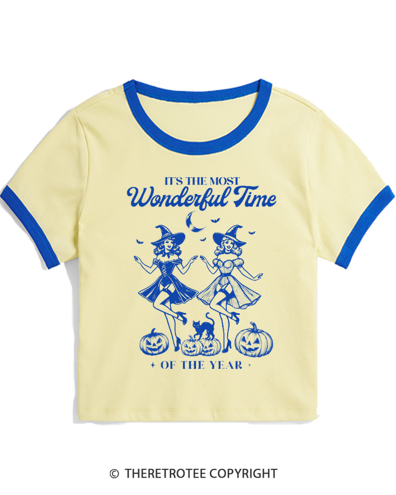 TheRetroTee It's the Most Wonderful Time 1950s Women Ringer T-shirt