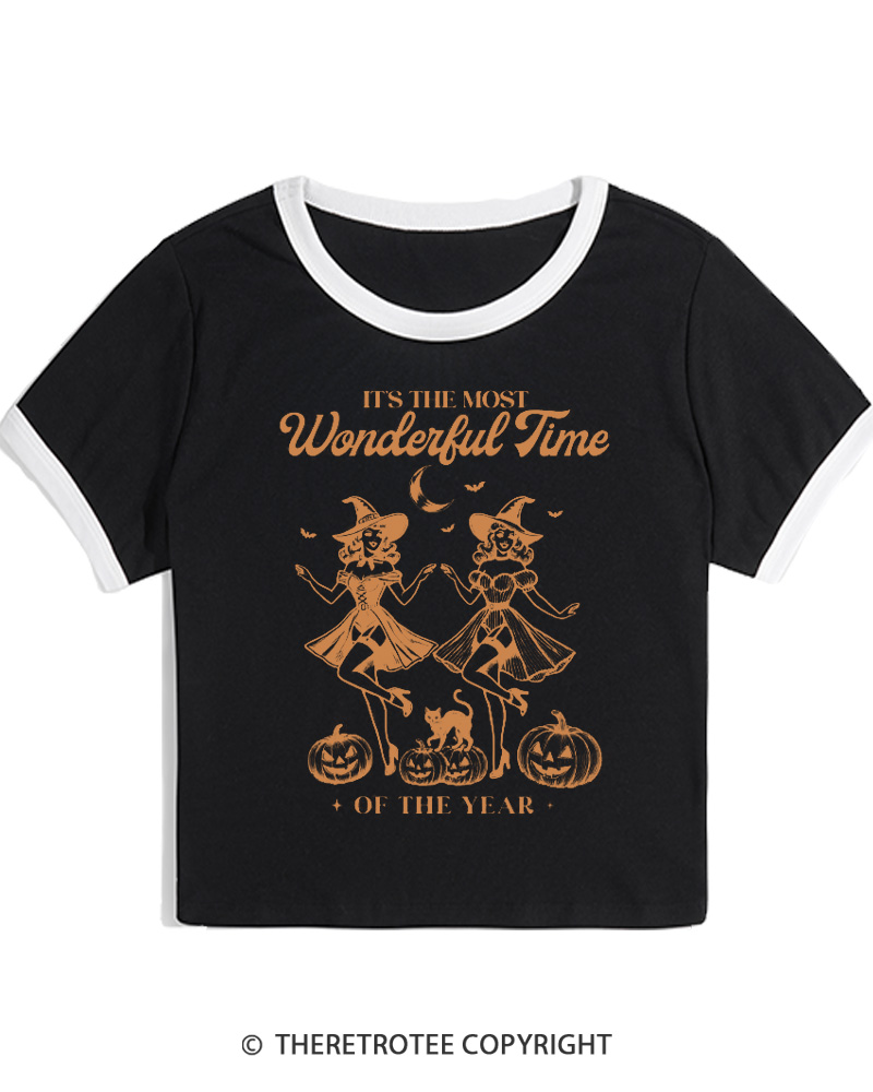 TheRetroTee It's the Most Wonderful Time 1950s Women Ringer T-shirt
